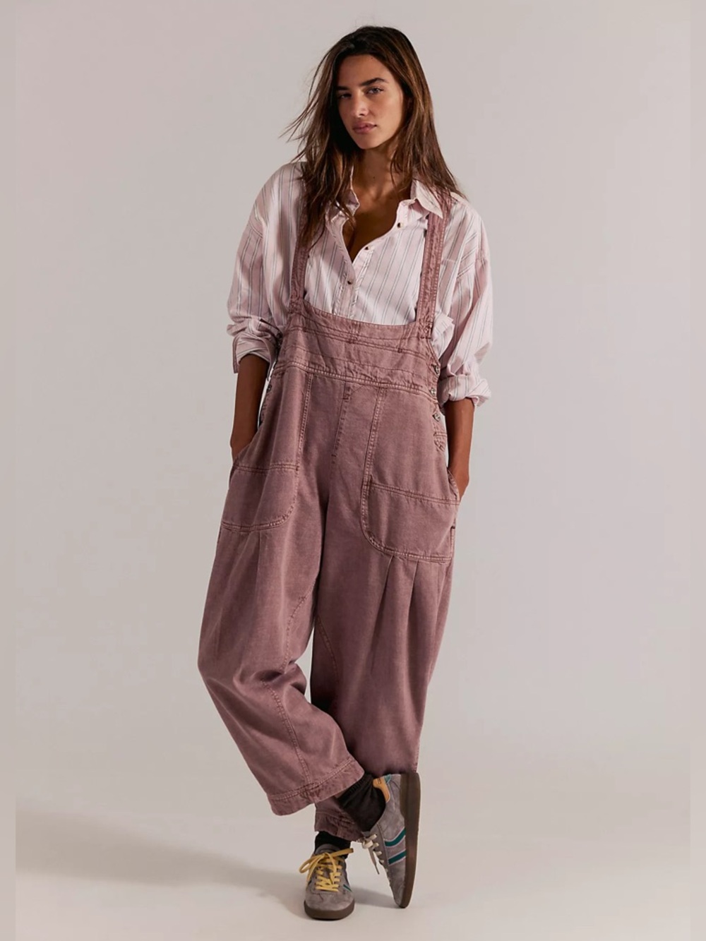 NWT Free People Felix Tapered Overalls Brownie